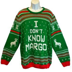 Oh My Sweater I DON'T KNOW MARGO Ugly Christmas Vacation Sweater Size 3XL